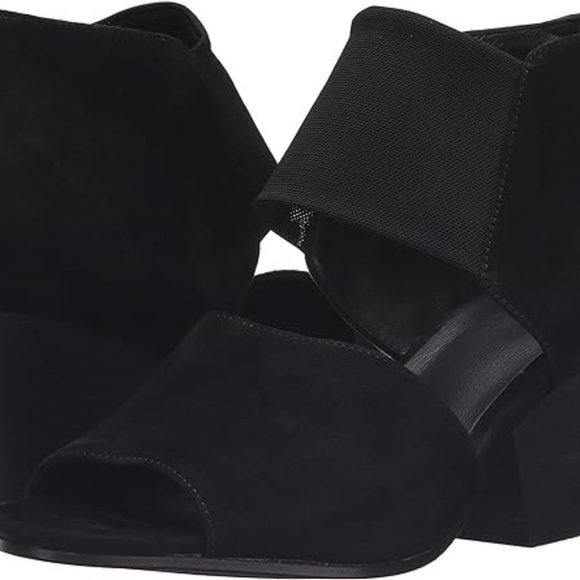 Eileen Fisher Chat-Su Dress Pump Sandal In Black Suede Stretch 8M - Picture 8 of 9